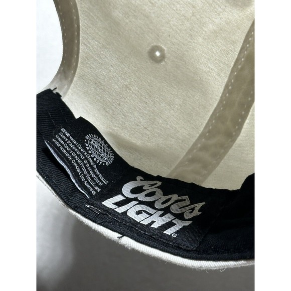 Coors Light Beer Hat Adult Black White Adjustable Strapback With Bottle Opener - Picture 7 of 14